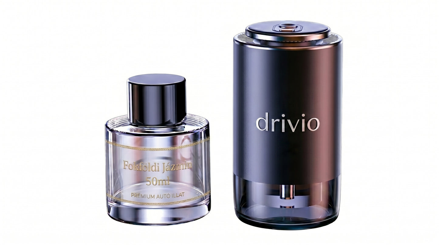 Drivio – Intelligens Autós és Otthoni Diffúzor + 50ml Fokföldi jázmin